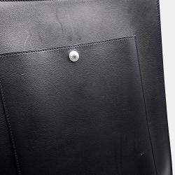 Hermes Cab'H Black Evergrain Leather Tote Bag
