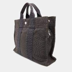 Hermes Her Line PM Gray Canvas Tote Bag