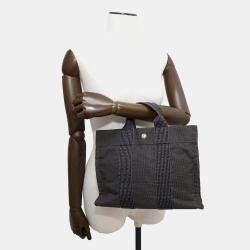 Hermes Her Line PM Gray Canvas Tote Bag