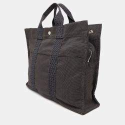 Hermes Her Line MM Gray Canvas Tote Bag