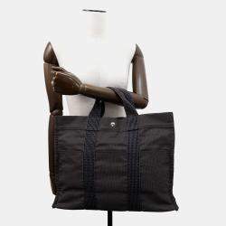 Hermes Her Line MM Gray Canvas Tote Bag