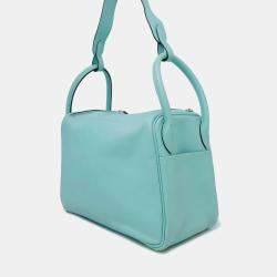 Hermes Lindy 30 Blue Atoll Evercolor Handbag