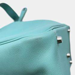 Hermes Lindy 30 Blue Atoll Evercolor Handbag