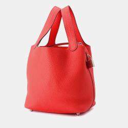 Hermes Picotin Lock 18 Rose Texas Taurillon Clemence Handbag