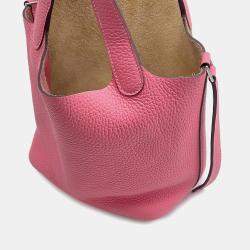 Hermes Picotin Lock 18 Casaque Sesame / Rose Azalee Taurillon Clemence Handbag
