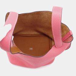 Hermes Picotin Lock 18 Casaque Sesame / Rose Azalee Taurillon Clemence Handbag