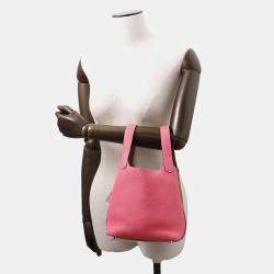 Hermes Picotin Lock 18 Casaque Sesame / Rose Azalee Taurillon Clemence Handbag