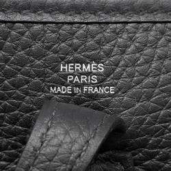  Hermes Evelyne TPM Long Black Taurillon Clemence Shoulder Bag