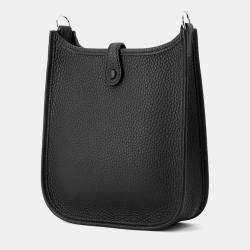 Hermes Evelyne TPM Long Black Taurillon Clemence Shoulder Bag