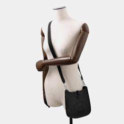  Hermes Evelyne TPM Long Black Taurillon Clemence Shoulder Bag
