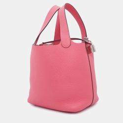 Hermes Picotin Lock 18 Rose Azalee Taurillon Clemence Handbag