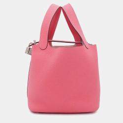 Hermes Picotin Lock 18 Rose Azalee Taurillon Clemence Handbag