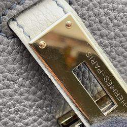 Hermes Birkin Spo 30 Gris Meyer/Pearl Grey Togo Leather Evercolor Tote Bag