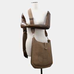 Hermes Evelyne III Etoupe Taurillon Clemence PM Shoulder Bag