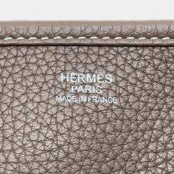 Hermes Evelyne III Etoupe Taurillon Clemence PM Shoulder Bag