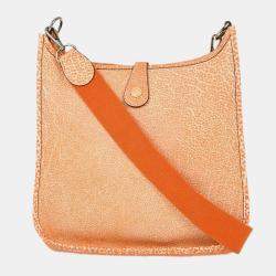 Hermes Evelyne Dalmatian 29 PM Orange Leather Bag