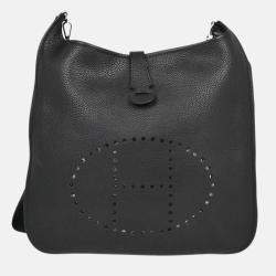 Hermes Black Clemence Brown Taurillon Evelyne II Bag