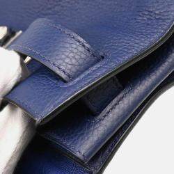 Hermes Jypsiere 37 Blue Taurillon Clemenc Shoulder Bag