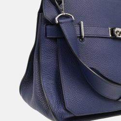 Hermes Jypsiere 37 Blue Taurillon Clemenc Shoulder Bag