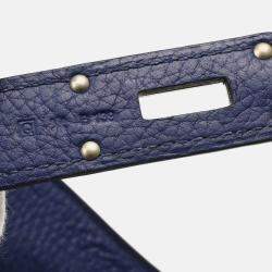 Hermes Jypsiere 37 Blue Taurillon Clemenc Shoulder Bag