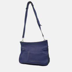 Hermes Jypsiere 37 Blue Taurillon Clemenc Shoulder Bag