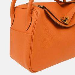 Hermes Lindy 26 Orange Taurillon Clemence Leather Shoulder Bag