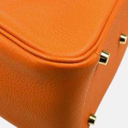 Hermes Lindy 26 Orange Taurillon Clemence Leather Shoulder Bag