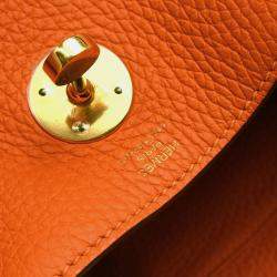 Hermes Lindy 26 Orange Taurillon Clemence Leather Shoulder Bag