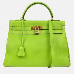 Hermes Apple Green Gulliver Kelly 32 Retourne 2way Handbag