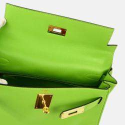 Hermes Apple Green Gulliver Kelly 28 Retourne 2way Handbag