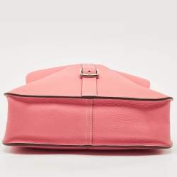 Pre Owned Hermès Rose Azalee Taurillon Clemence Leather Halzan 31 Bag