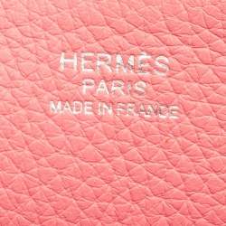 Pre Owned Hermès Rose Azalee Taurillon Clemence Leather Halzan 31 Bag