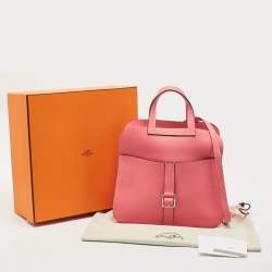 Pre Owned Hermès Rose Azalee Taurillon Clemence Leather Halzan 31 Bag