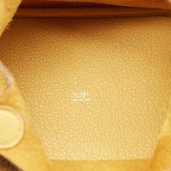 Hermes Jaune Ambre Taurillon Clemence Leather Picotin Lock 22 Bag