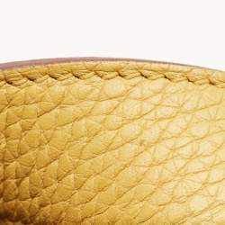 Hermes Jaune Ambre Taurillon Clemence Leather Picotin Lock 22 Bag