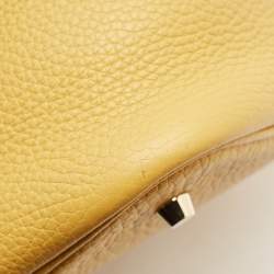 Hermes Jaune Ambre Taurillon Clemence Leather Picotin Lock 22 Bag