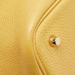 Hermes Jaune Ambre Taurillon Clemence Leather Picotin Lock 22 Bag