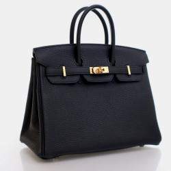 Hermes Birkin 25 Black Togo  Bag