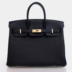 Hermes Birkin 25 Black Togo  Bag