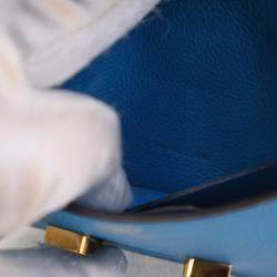 Hermes Constance Blue Frida  Evercolor Slim Wallet