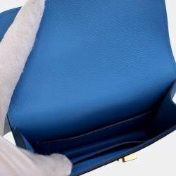 Hermes Constance Blue Frida  Evercolor Slim Wallet