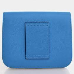Hermes Constance Blue Frida  Evercolor Slim Wallet