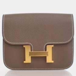 Hermes Constance Slim Etoupe Evercolor Wallet