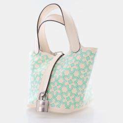Hermes Daisy Picotin 14 Nata Vert Blanc Swift Lucky Bag