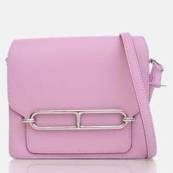 Hermes Roulis 18 Mini Mauve Sylvestre Swift Bag with Strap