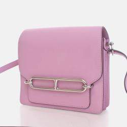 Hermes Roulis 18 Mini Mauve Sylvestre Swift Bag with Strap