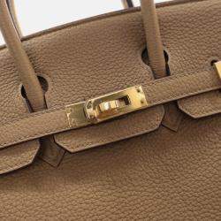 Hermes Birkin 25 Biscuit Togo Leather Bag