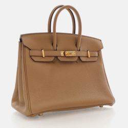 Hermes Birkin 25 Biscuit Togo Leather Bag