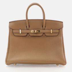 Hermes Birkin 25 Biscuit Togo Leather Bag