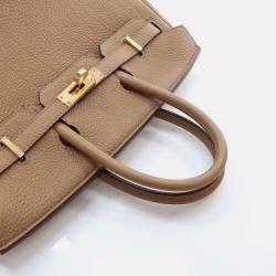 Hermes Birkin 25 Biscuit Togo Leather Bag
